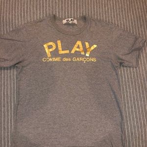 Comme des Garçons Play Grey and Gold Tee Shirt